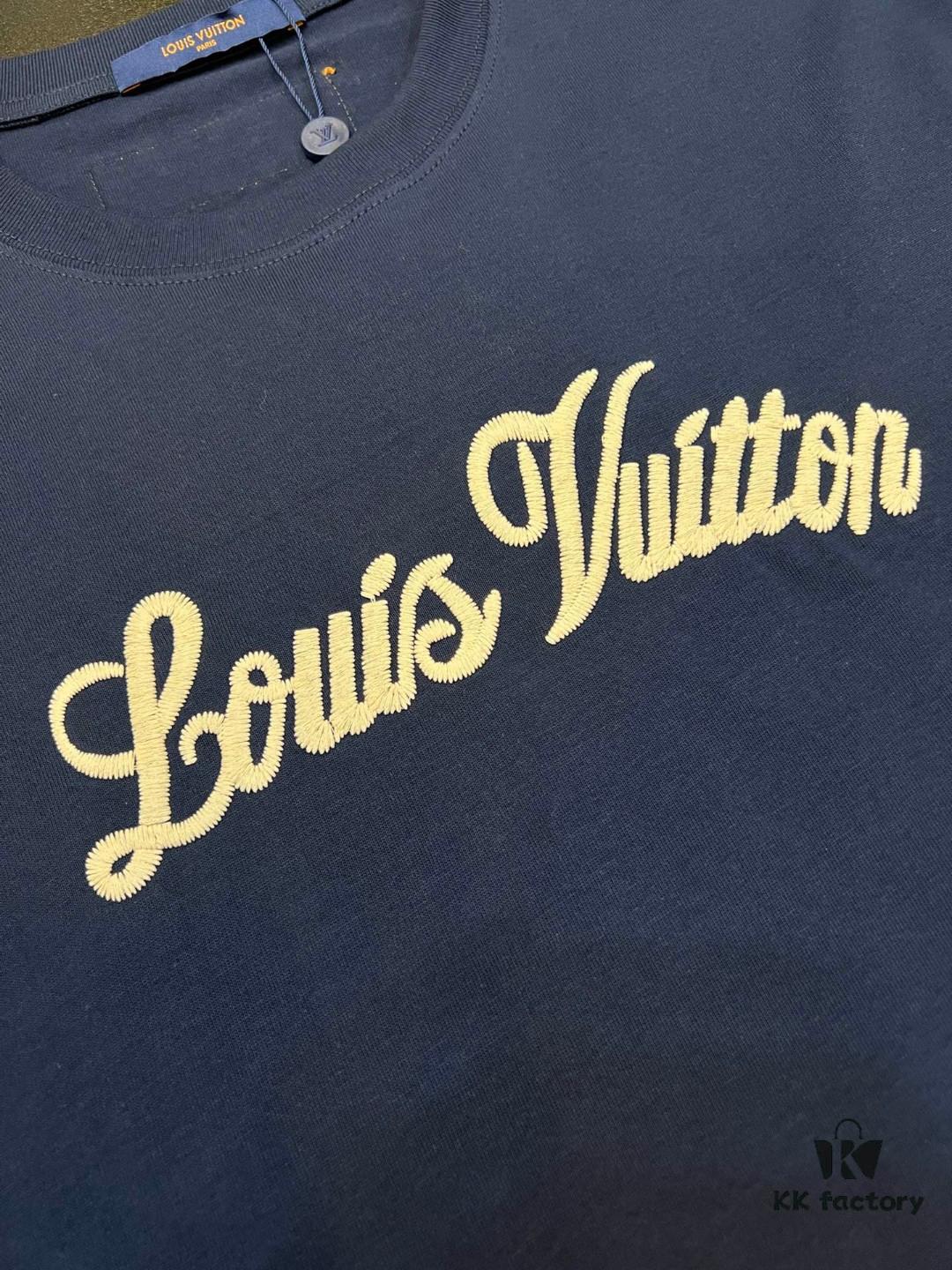 LOUIS VUITTON Embroidered Signature Short-Sleeve T-Shirt