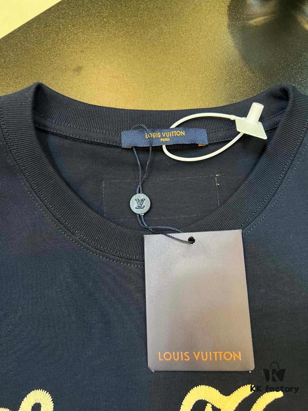 LOUIS VUITTON Embroidered Signature Short-Sleeve T-Shirt