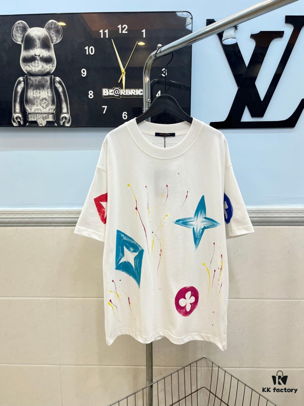 LOUIS VUITTON Louis Vuitton Hand-Painted Graffiti New Short Sleeve T-Shirt
