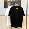 LOUIS VUITTON Embroidered New Short Sleeve T-Shirt, High-Quality 280g Double Cotton Yarn Fabric with Smooth Nylon and Washed Cotton Feel, Premium Embroidery on Front and Sleeves, Fashionable Design with Special Craftsmanship, Custom Dyed and Matched to Official Website