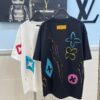 LOUIS VUITTON Louis Vuitton Hand-Painted Graffiti New Short Sleeve T-Shirt