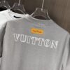 LV Louis Vuitton 2025 Spring/Summer New Arrival Round Neck Short Sleeve T-Shirt with Front Embroidery and Back Chain Stitch Design, Made from 320g Double-Layer Combed Cotton Fabric, Slightly Loose Fit, Soft and Substantial Fabric Texture, Unisex Style