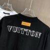 LV Louis Vuitton 2025 Spring/Summer New Arrival Round Neck Short Sleeve T-Shirt with Front Embroidery and Back Chain Stitch Design, Made from 320g Double-Layer Combed Cotton Fabric, Slightly Loose Fit, Soft and Substantial Fabric Texture, Unisex Style