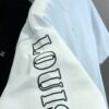 LV Louis Vuitton 2025 Spring-Summer New Arrival Round Neck Short Sleeve T-Shirt with Front Embroidery and Back Chain Stitching, Made from 320g Double-Combed Cotton Fabric, Slightly Loose Fit, Soft and Substantial Texture, Unisex Design