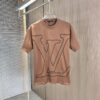 LV Louis Vuitton 2025 Spring/Summer New Arrival Round Neck Short Sleeve T-Shirt with Chain and Single Needle Embroidery, Premium 320g Double-Combed Cotton Fabric, Slightly Loose Fit, Unisex Design