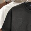 Louis Vuitton 2025 Spring/Summer New Arrival Round Neck Short Sleeve T-Shirt with Chain and Single-Needle Embroidery, Premium 320g Double-Combed Cotton Fabric, Slightly Loose Unisex Fit