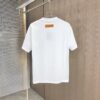 LV Louis Vuitton 2025 Spring/Summer New Arrival Round Neck Short Sleeve T-Shirt with Chain and Single Needle Embroidery, Premium 320g Double-Combed Cotton Fabric, Slightly Loose Unisex Fit