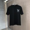 LV Louis Vuitton 2025 Spring/Summer New Arrival Round Neck Short Sleeve T-Shirt with Hand-Painted Print, Made from 320g Double-Combed Cotton Fabric, Slightly Loose Fit, Soft and Substantial Fabric Texture, Unisex Design