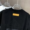 LV Louis Vuitton 2025 Spring/Summer New Arrival Round Neck Short Sleeve T-Shirt with Hot-Stone Embellishment and Engraved Pattern Technique, Made from High-Density 320g Double-Yarn Combed Cotton Fabric, Slightly Loose Fit, Soft and Substantial Fabric Texture, Unisex Design