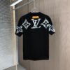 LV Louis Vuitton 2025 Spring/Summer New Arrival Round Neck Short Sleeve T-Shirt with Hand-Painted Print, Made from 320g Double-Combed Cotton Fabric, Slightly Loose Fit, Soft and Substantial Fabric Texture, Unisex Design