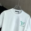 LV Louis Vuitton 2025 Spring-Summer New Arrival Round Neck Short Sleeve T-Shirt with Hand-Painted Print, Made from 320g Double-Layer Combed Cotton Fabric, Slightly Loose Fit, Soft and Substantial Fabric Texture, Unisex Design