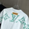 LV Louis Vuitton 2025 Spring-Summer New Arrival Round Neck Short Sleeve T-Shirt with Hand-Painted Print, Made from 320g Double-Layer Combed Cotton Fabric, Slightly Loose Fit, Soft and Substantial Fabric Texture, Unisex Design