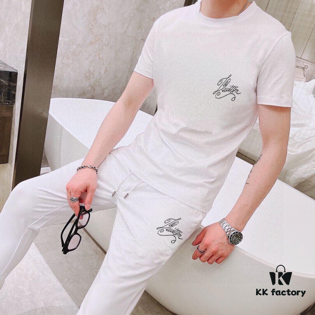 LV Louis Vuitton 2025 Official Website Same Style Summer Men's Double Mercerized High-Quality Suit Premium Imported Fabric Trendy Fashion Versatile Bestseller Simple and Elegant Precise Stitching
