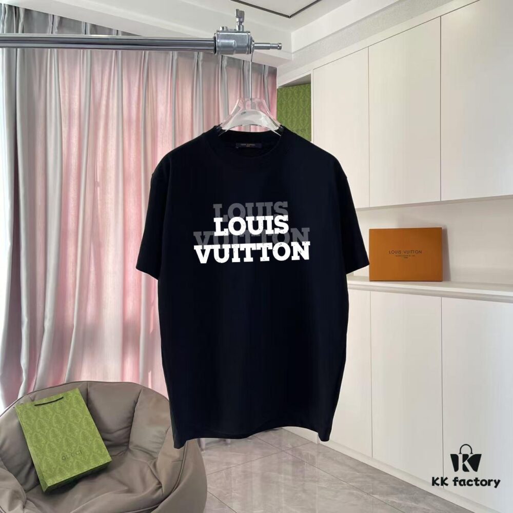Louis Vuitton 2025 Summer New Arrival Personalized Letter Logo Print Custom 300g Fabric Short Sleeve T-Shirt Unisex