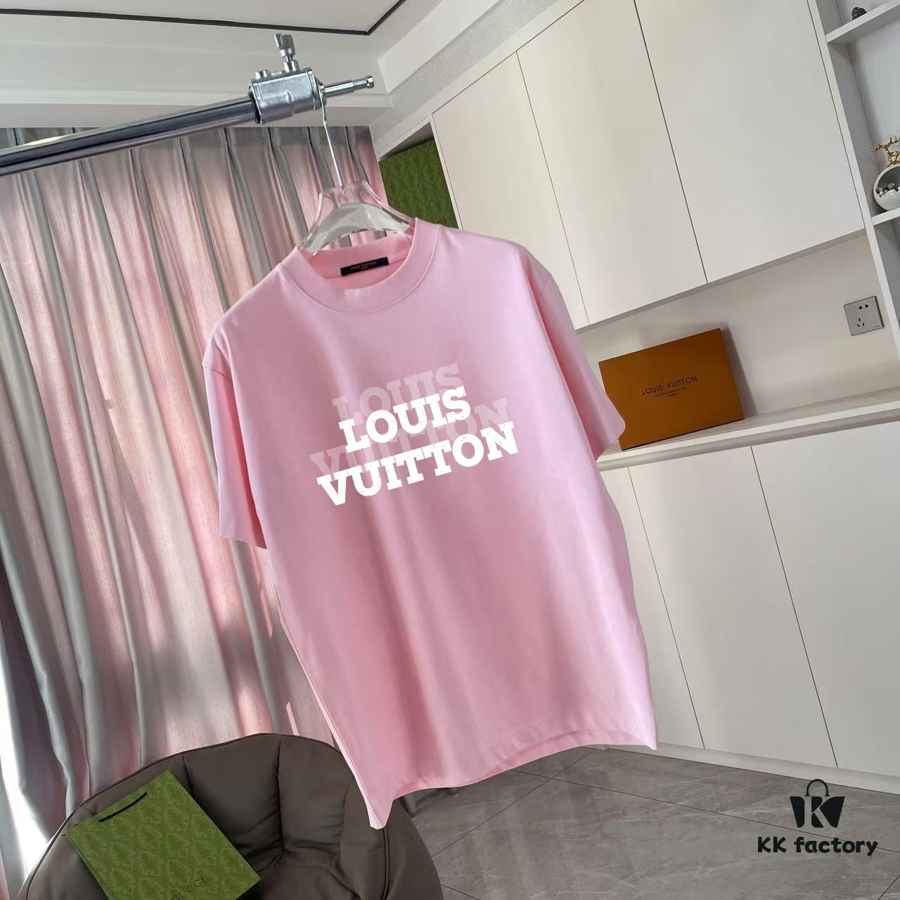 Louis Vuitton 2025 Summer New Arrival Personalized Letter Logo Print Custom 300g Fabric Short Sleeve T-Shirt Unisex