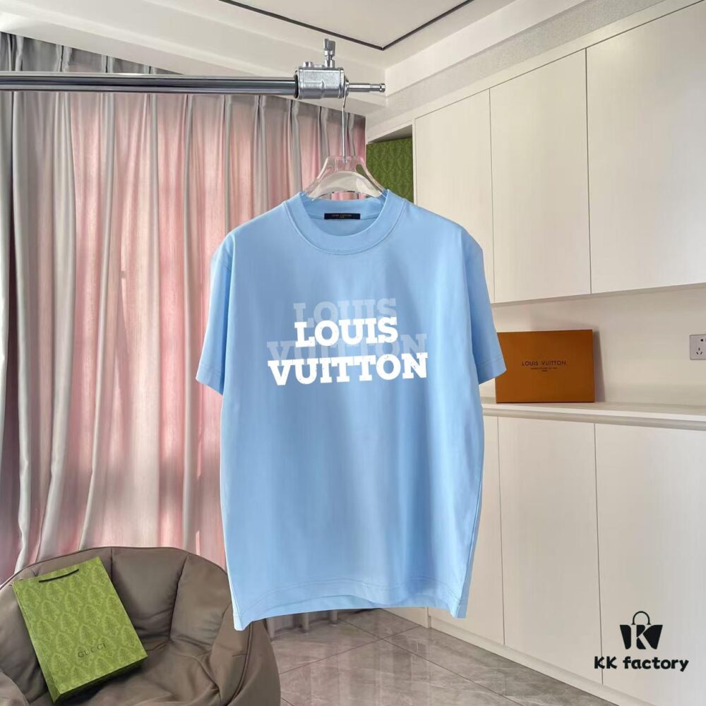 Louis Vuitton 2025 Summer New Arrival Personalized Letter Logo Print Custom 300g Fabric Short Sleeve T-Shirt Unisex