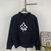 New Louis Vuitton LV Panda Color-Block Three-Leaf Grass Script Unisex Casual Round-Neck Sweater