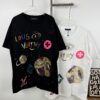 New LV Louis Vuitton 2024 Graffiti Print Short Sleeve T-Shirt, Premium 260g 32s Double Yarn Fabric, Soft and Comfortable Unisex Design, Stylish and Versatile