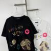 New LV Louis Vuitton 2024 Graffiti Print Short Sleeve T-Shirt, Premium 260g 32s Double Yarn Fabric, Soft and Comfortable Unisex Design, Stylish and Versatile