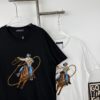New Arrival LOUIS VUITTON Western Cowboy Style Fully Embroidered Short Sleeve T-Shirt, High-Density Imported 270g Fabric, High-Temperature Dyeing and Post-Setting Treatment! Complete Triple Labeling