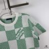 New Louis Vuitton Plaid Green Checkerboard Short Sleeve Unisex T-Shirt