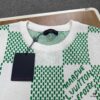 New Louis Vuitton Plaid Green Checkerboard Short Sleeve Unisex T-Shirt