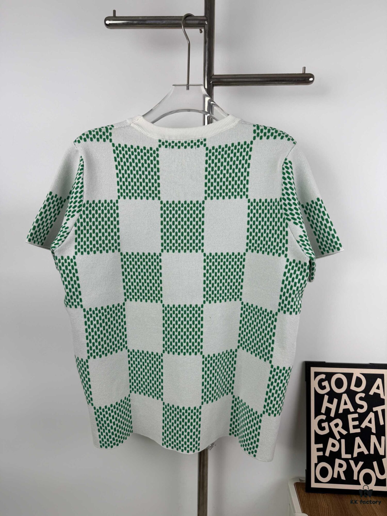 New Louis Vuitton Plaid Green Checkerboard Short Sleeve Unisex T-Shirt