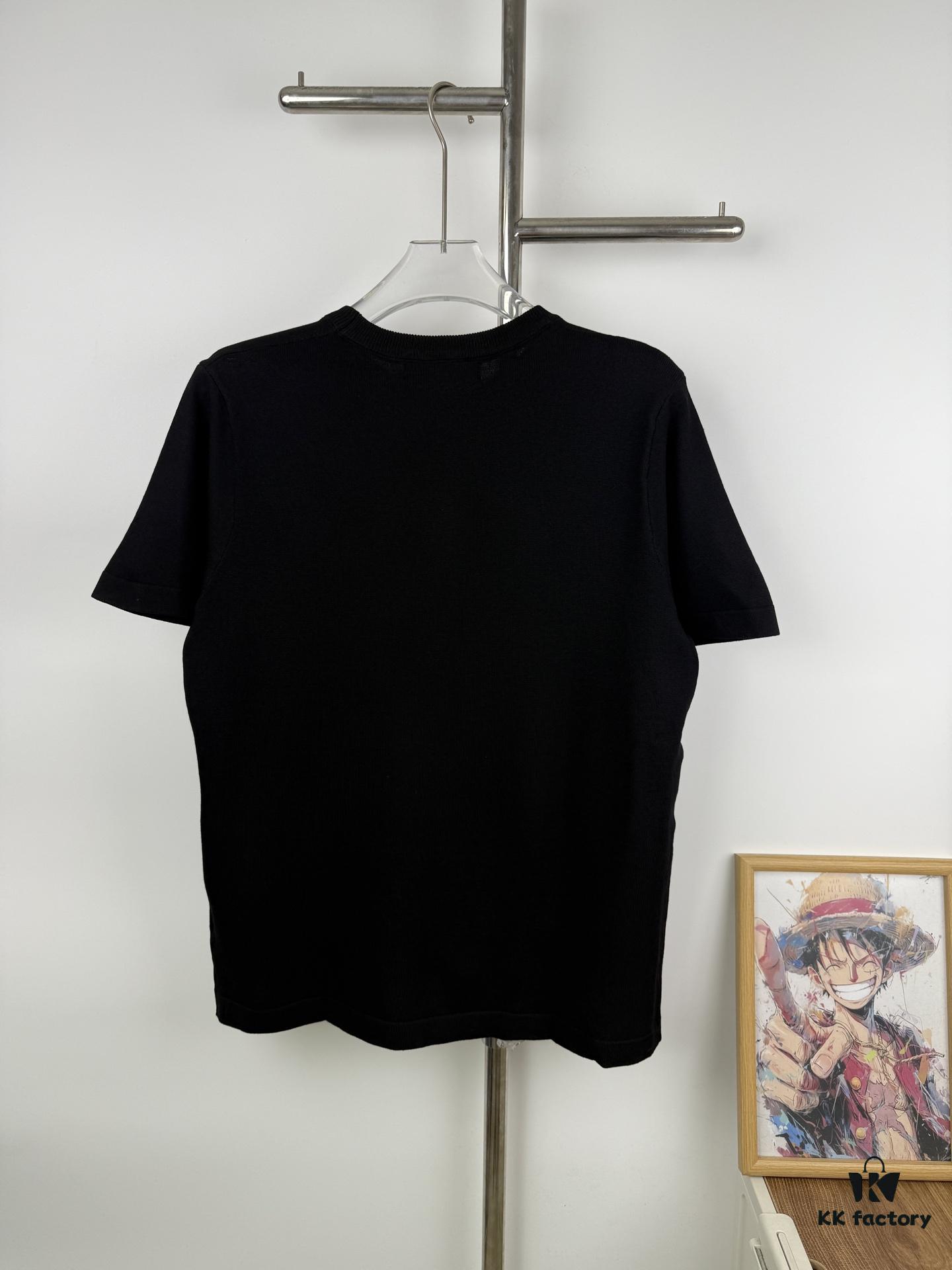 New Arrival Louis Vuitton Unisex Black and White Portrait Knit Short Sleeve T-Shirt
