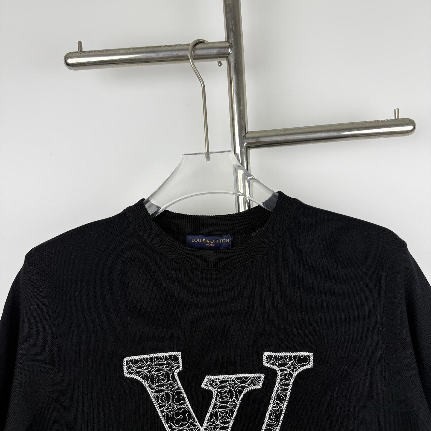 New Louis Vuitton LV Embroidered Crew Neck Logo Short Sleeve Unisex