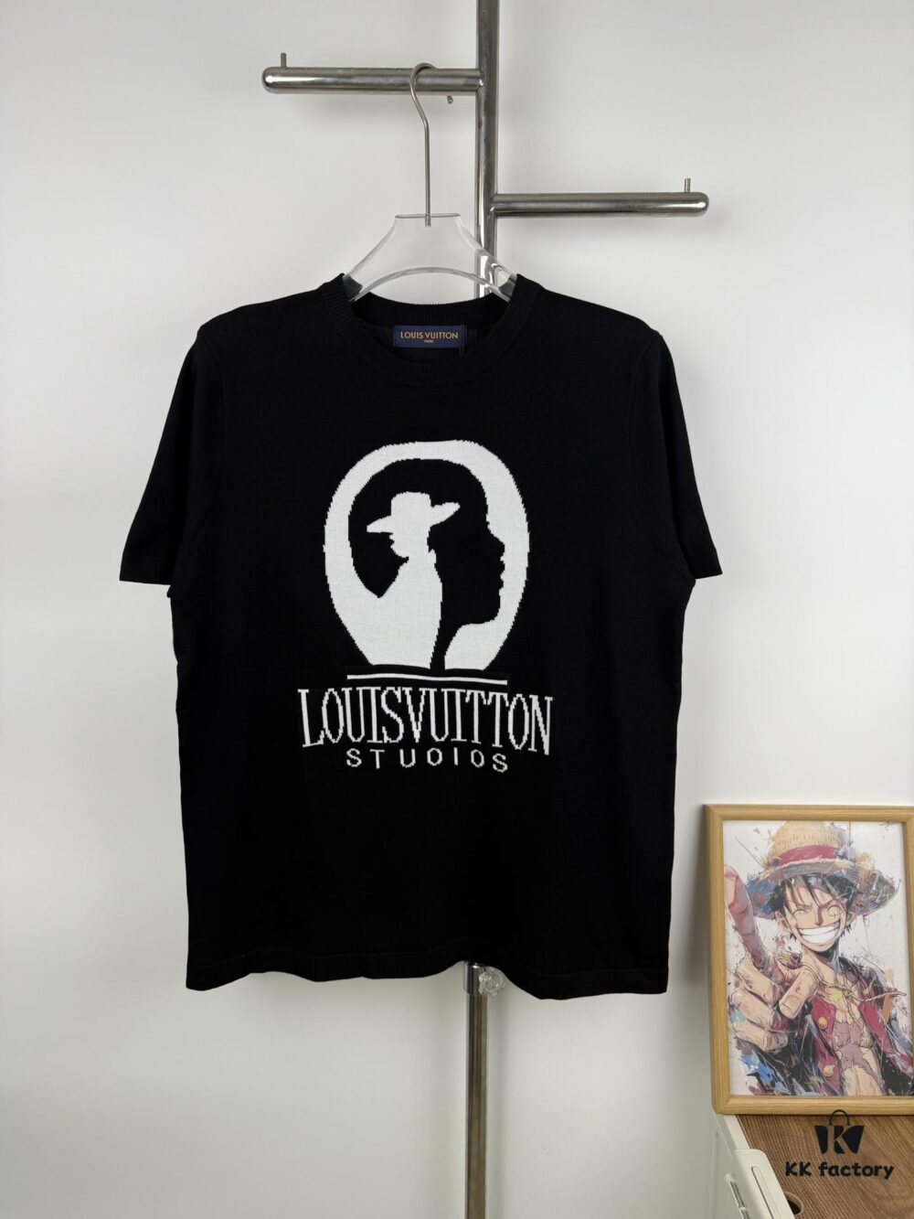 New Arrival Louis Vuitton Unisex Black and White Portrait Knit Short Sleeve T-Shirt