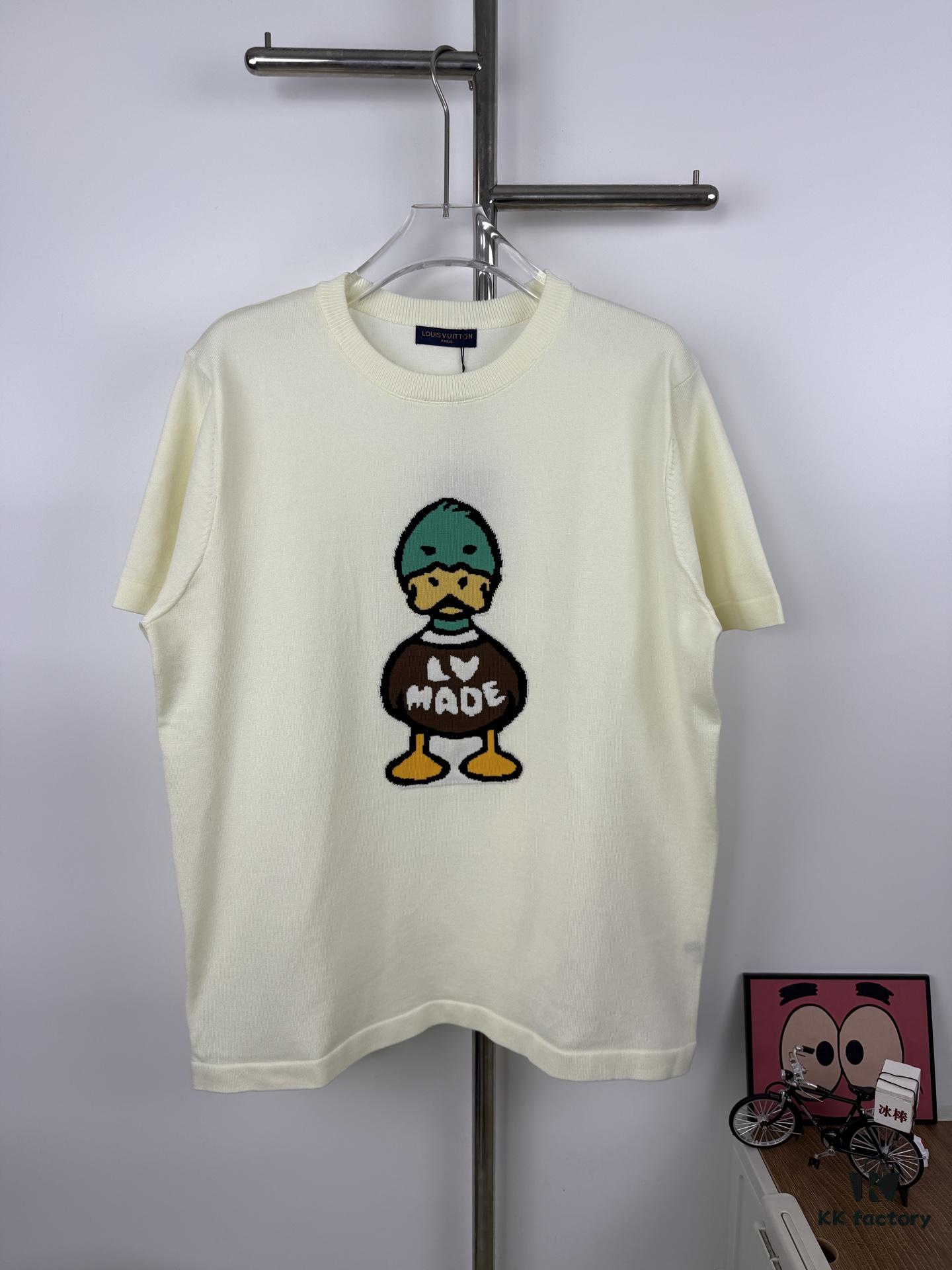 New LV Collaboration Duck Jacquard Knit Short-Sleeve Unisex Top
