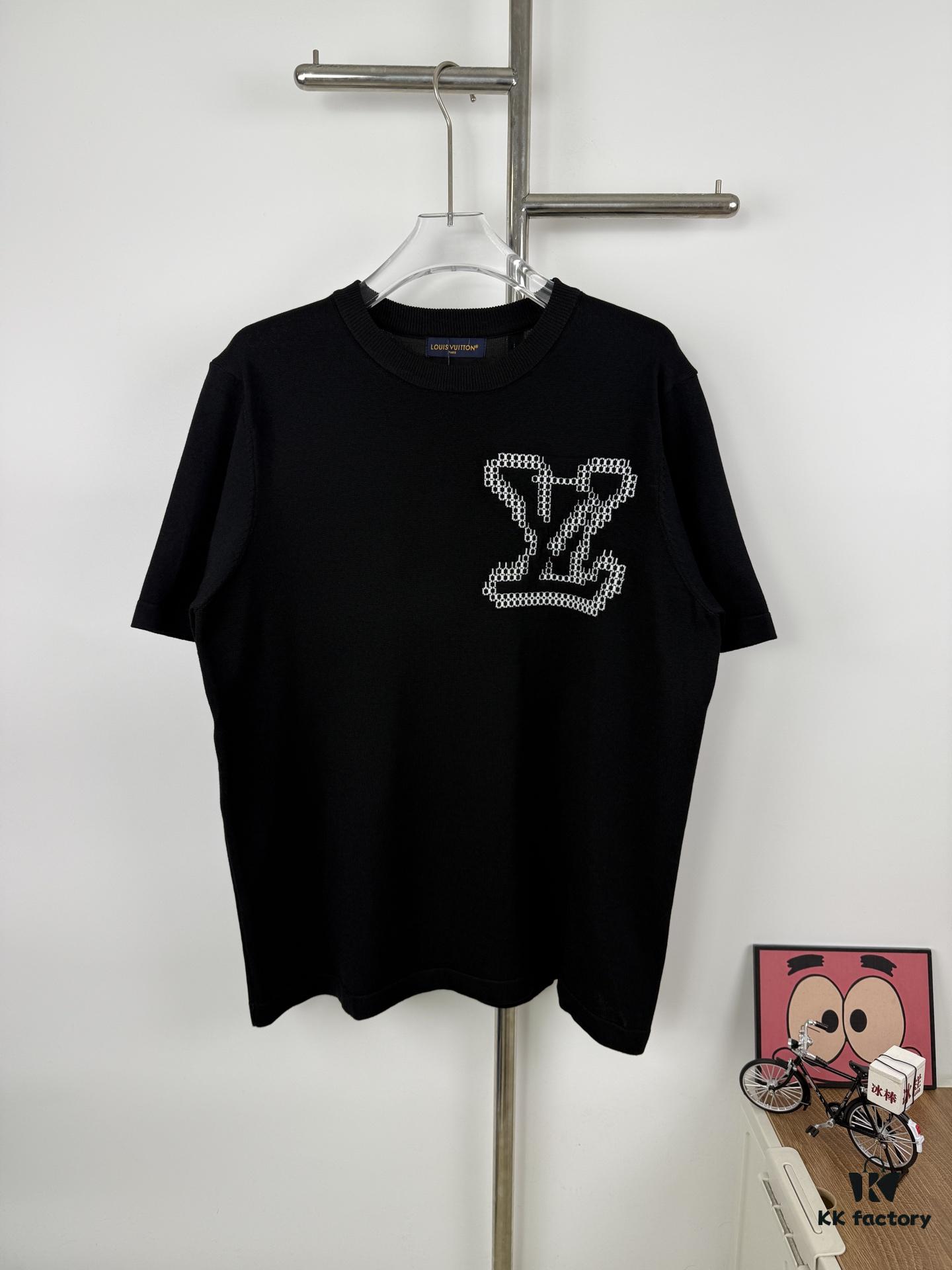 New Louis Vuitton 25SS Limited Edition Brick Print Knit Crew Neck Short Sleeve T-Shirt