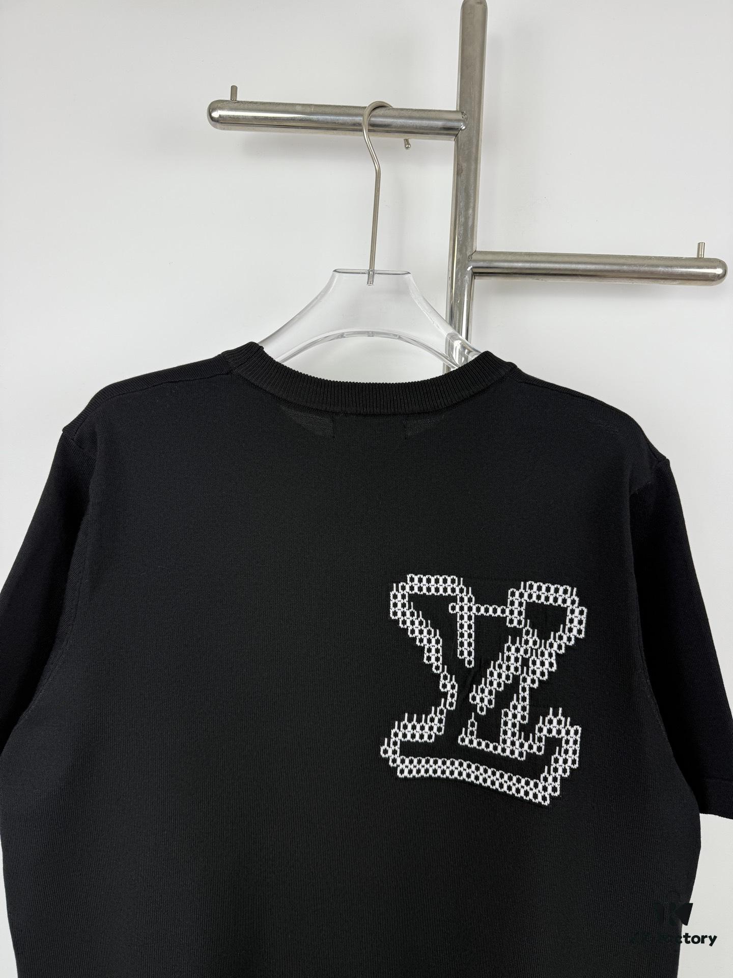 New Louis Vuitton 25SS Limited Edition Brick Print Knit Crew Neck Short Sleeve T-Shirt