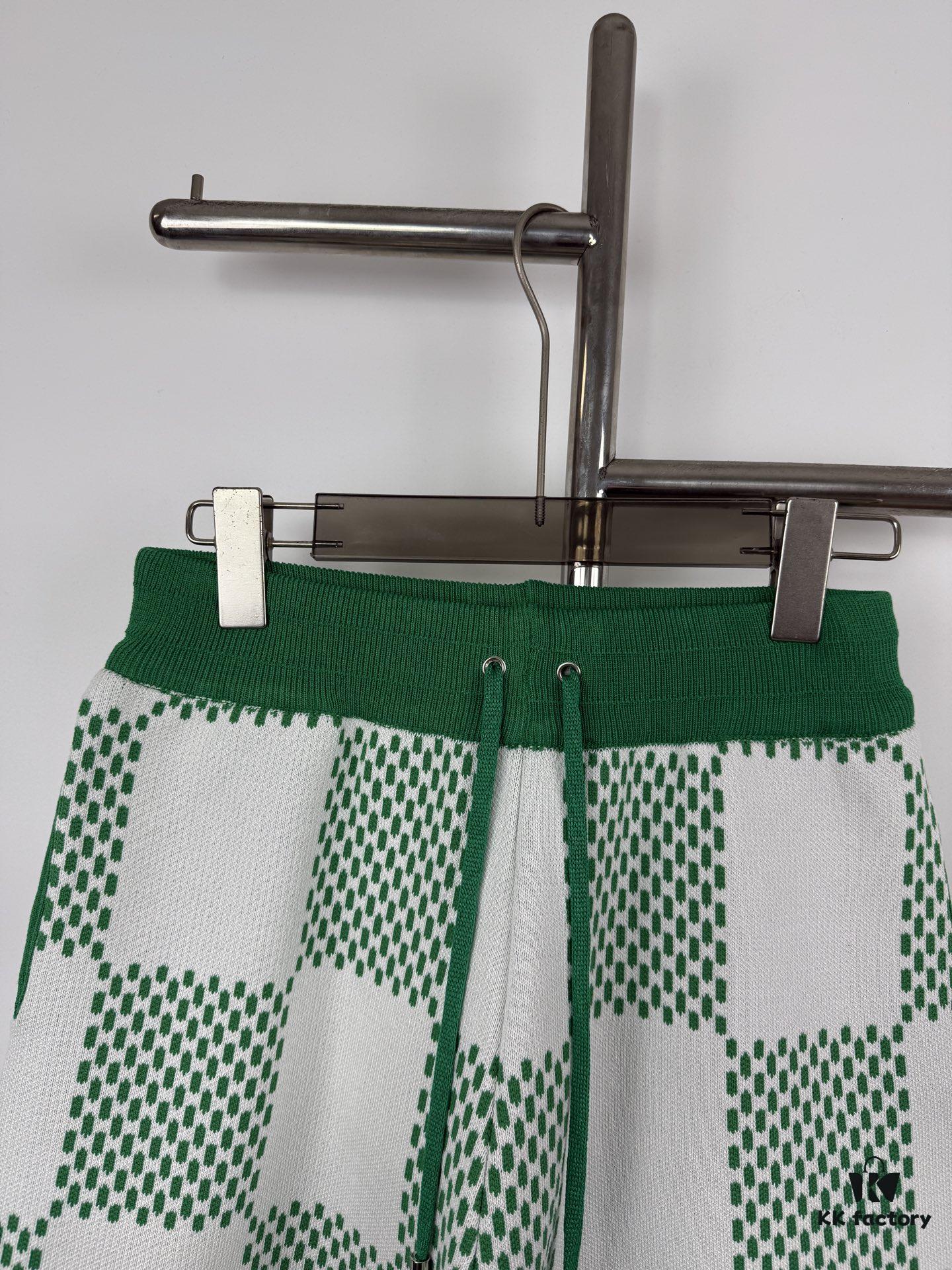 New Arrival Louis Vuitton 1V 25SS Large Checkerboard Jacquard Knit Shorts