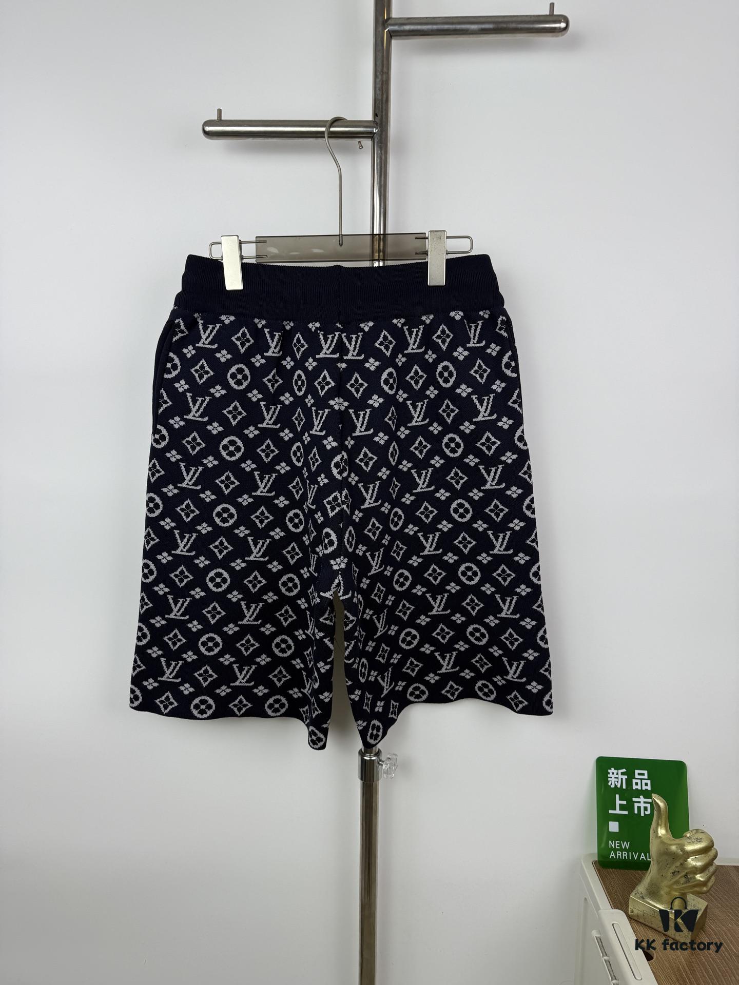 New LV Louis Vuitton Monogram Jacquard Knit Shorts