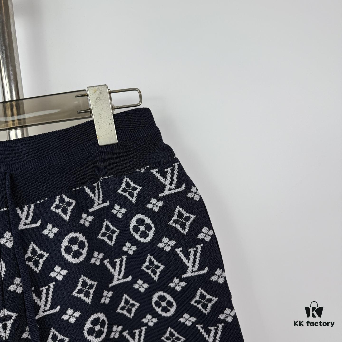New LV Louis Vuitton Monogram Jacquard Knit Shorts