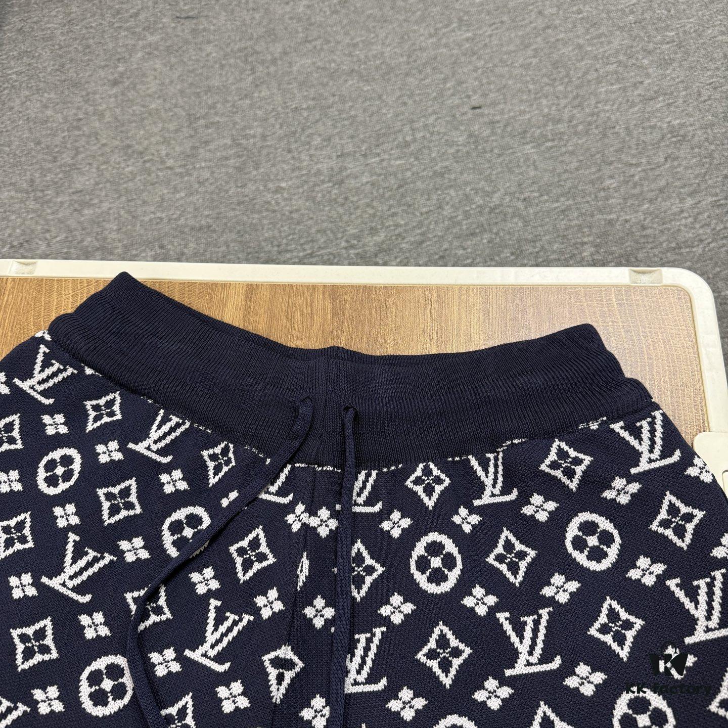 New LV Louis Vuitton Monogram Jacquard Knit Shorts