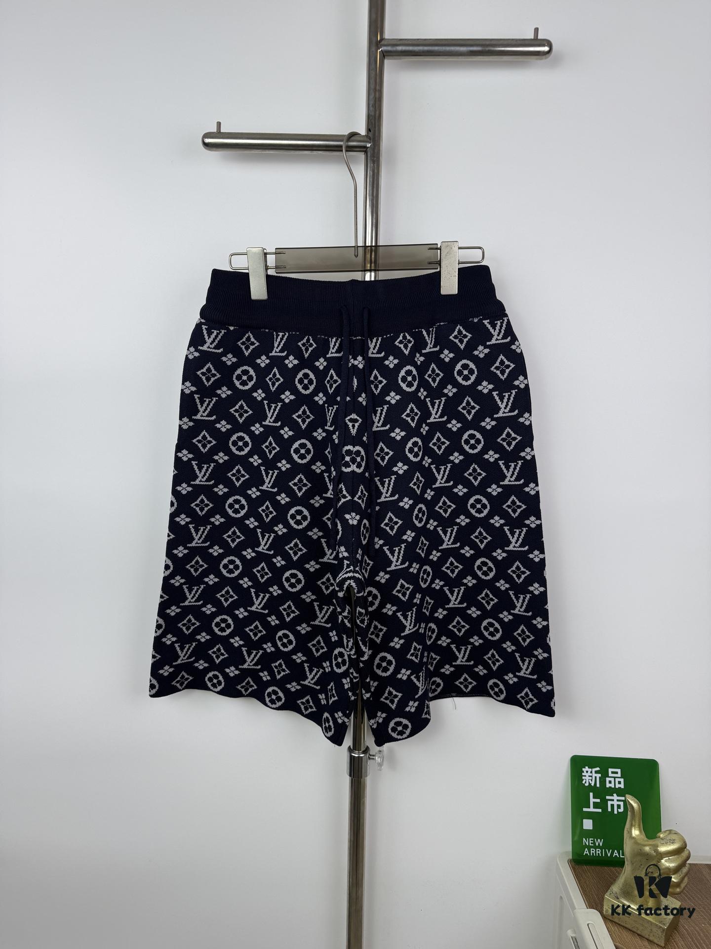 New LV Louis Vuitton Monogram Jacquard Knit Shorts