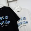 LOUIS VUITTON Graffiti Print Logo Round Neck Short Sleeve T-Shirt Unisex Casual Loose Fit