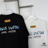 LOUIS VUITTON Graffiti Print Logo Round Neck Short Sleeve T-Shirt Unisex Casual Loose Fit