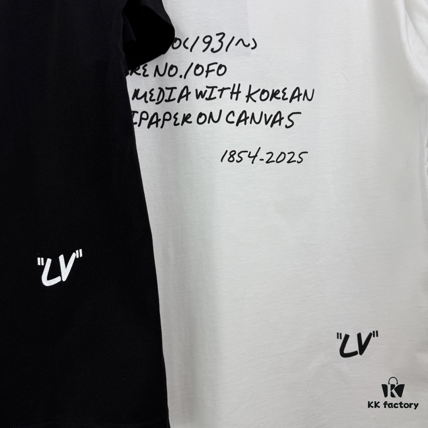 LOUISVUITTON Graffiti Print Logo Round-Neck Short-Sleeve T-Shirt Unisex Casual Loose Fit