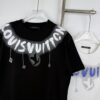 LOUIS VUITTON Classic Graffiti Print Logo Round Neck Short Sleeve T-Shirt Unisex Couples Style Loose Fit
