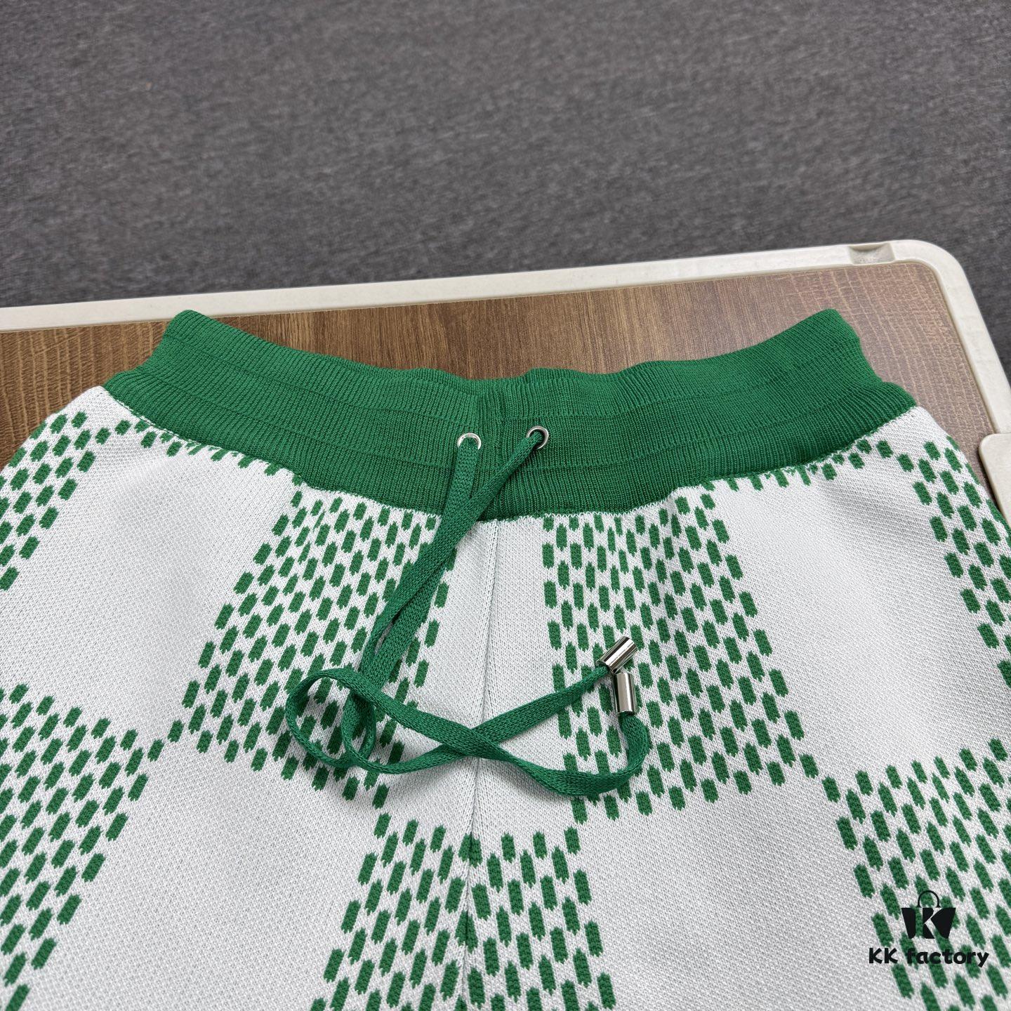 New Arrival Louis Vuitton 1V 25SS Large Checkerboard Jacquard Knit Shorts