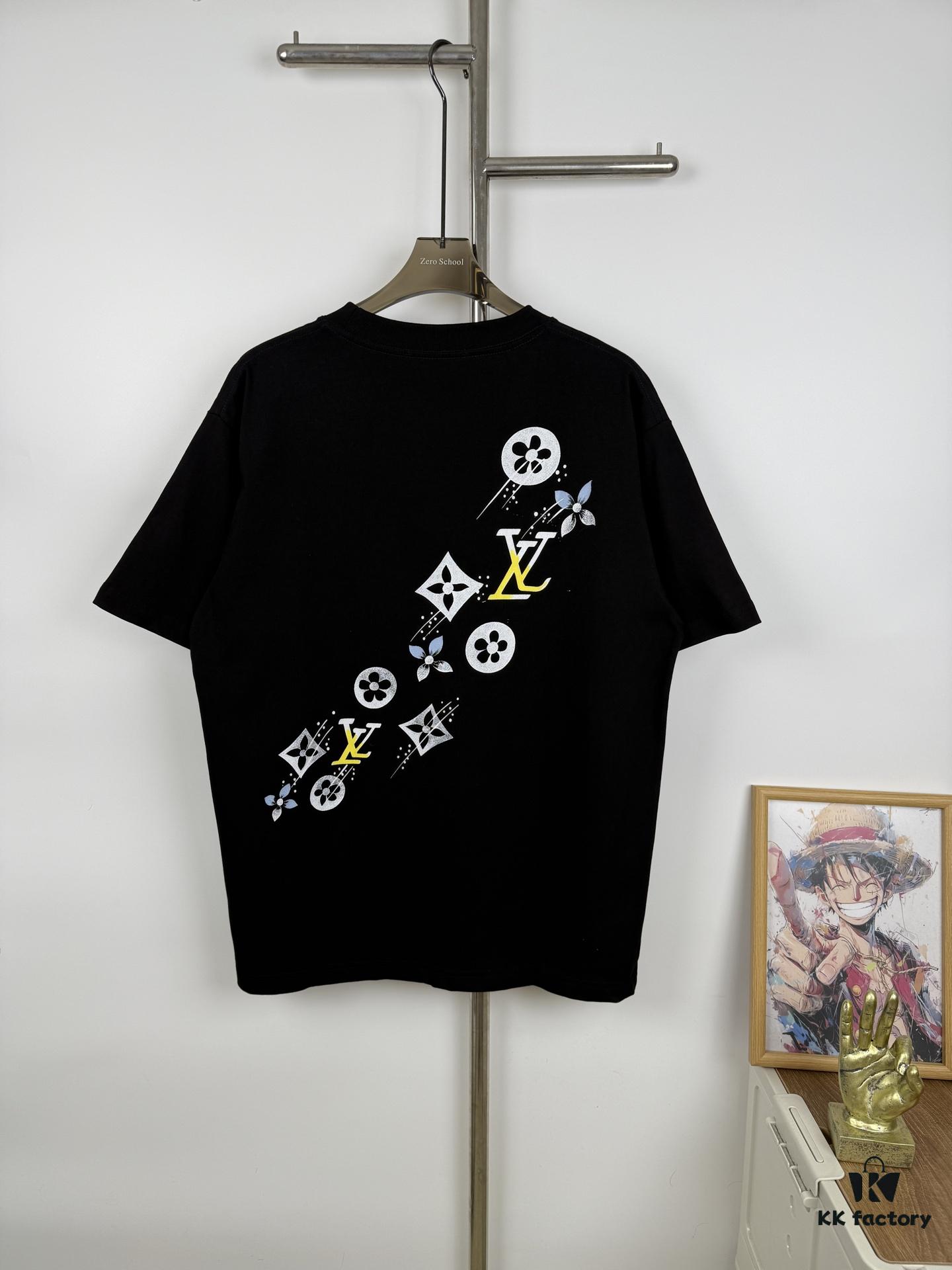 Louis Vuitton 24SS Runway Exclusive LV Logo Hand-Drawn Graffiti Digital Print Crew Neck Short Sleeve T-Shirt