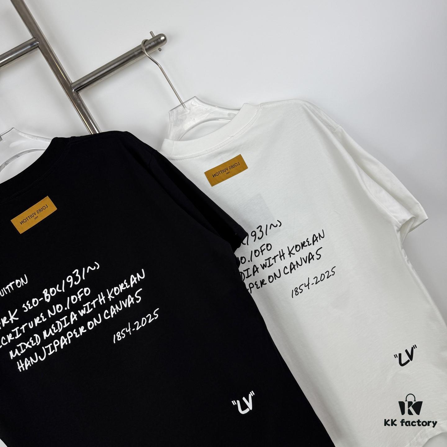 LOUISVUITTON Graffiti Print Logo Round-Neck Short-Sleeve T-Shirt Unisex Casual Loose Fit