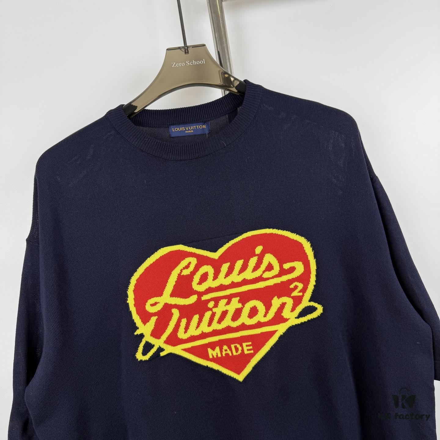 New Louis Vuitton LV 2023 Spring Heart Knit Short-Sleeve Unisex by lvXnigo Collaboration