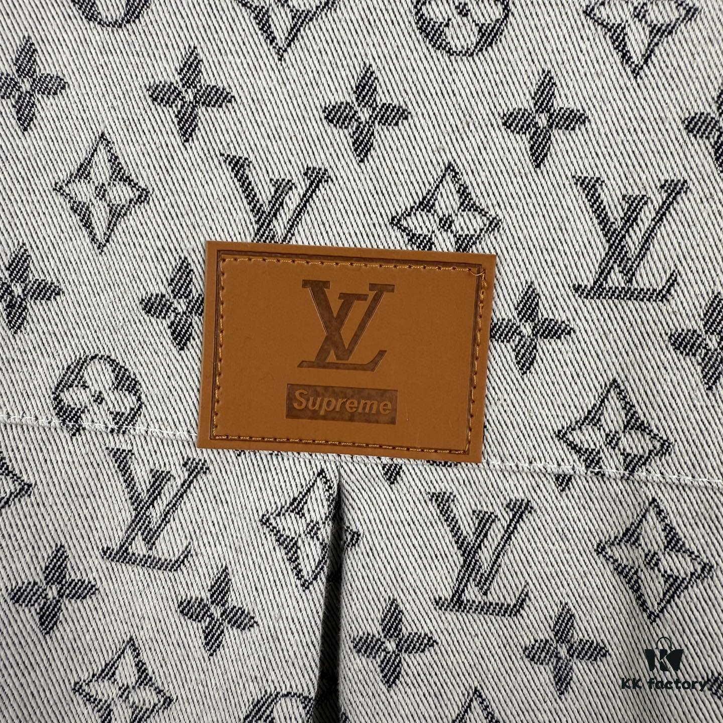 New Louis Vuitton Monogram Jacquard Denim Shirt Unisex Oversized Long Sleeve Jacket