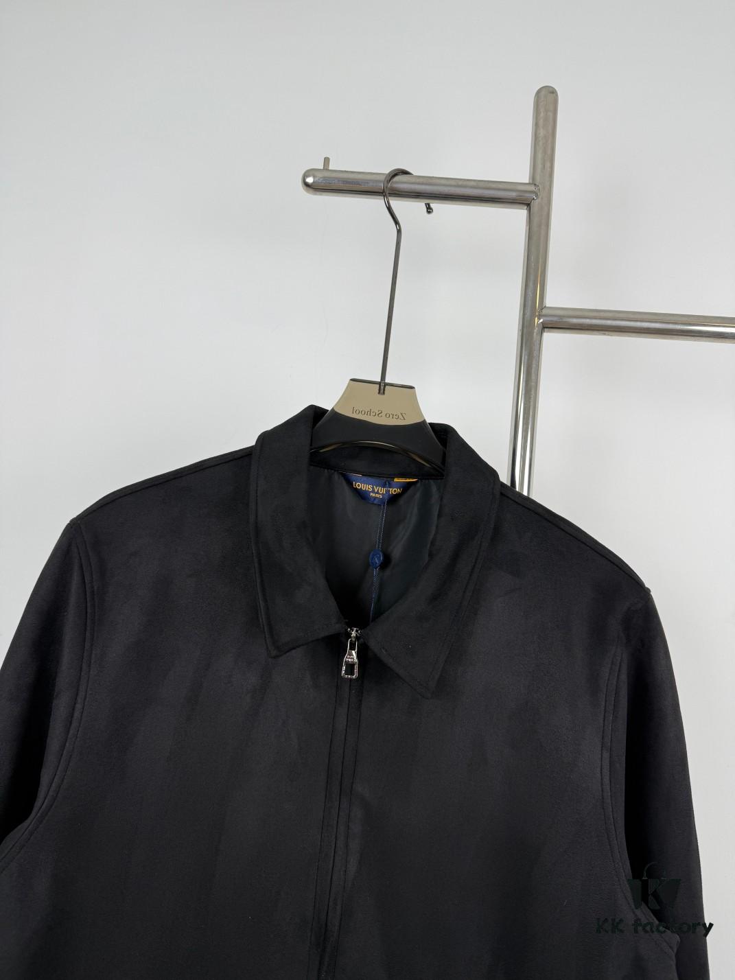 New Arrival 1V Louis 24FW Autumn/Winter Imported Suede Velvet Textured Fashion Notch Collar Jacket