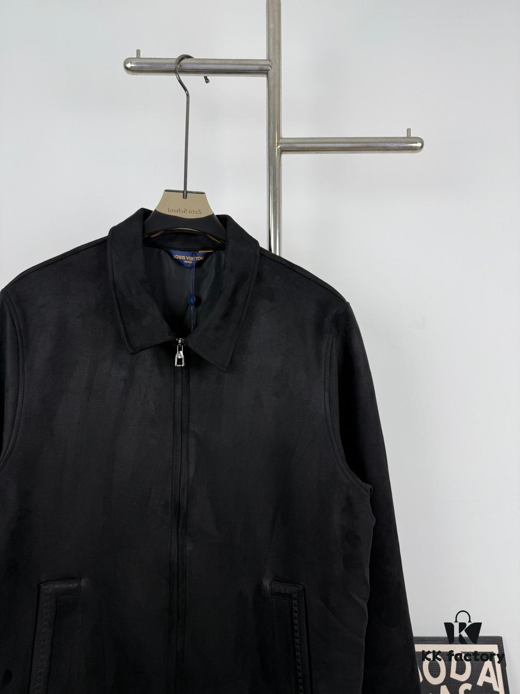 New Arrival 1V Louis 24FW Autumn/Winter Imported Suede Velvet Textured Fashion Notch Collar Jacket