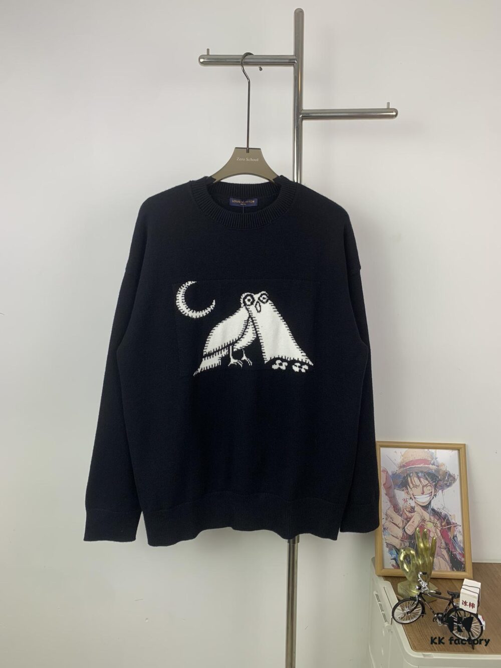 New Louis Vuitton Limited Edition Owl Jacquard Crew Neck Casual Sweater